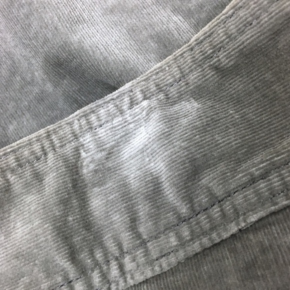 BANANA REPUBLIC Mini Skirt Corduroy Stretch Ribbed Dark Academia Grey Size 12 - Picture 11 of 13